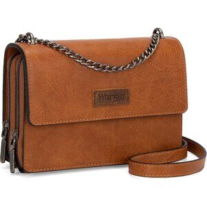 Women's Amber Brown Flap For Shoulder Bag Vintage Wallets With Chain Strap